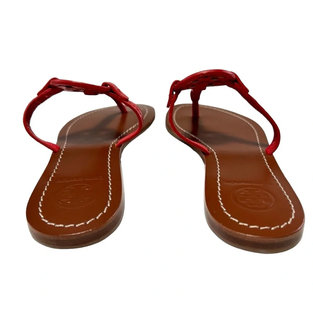 Tory Burch Mini Miller Gabriel Croc Embossed Red Leather Sandals Size 5 Boho